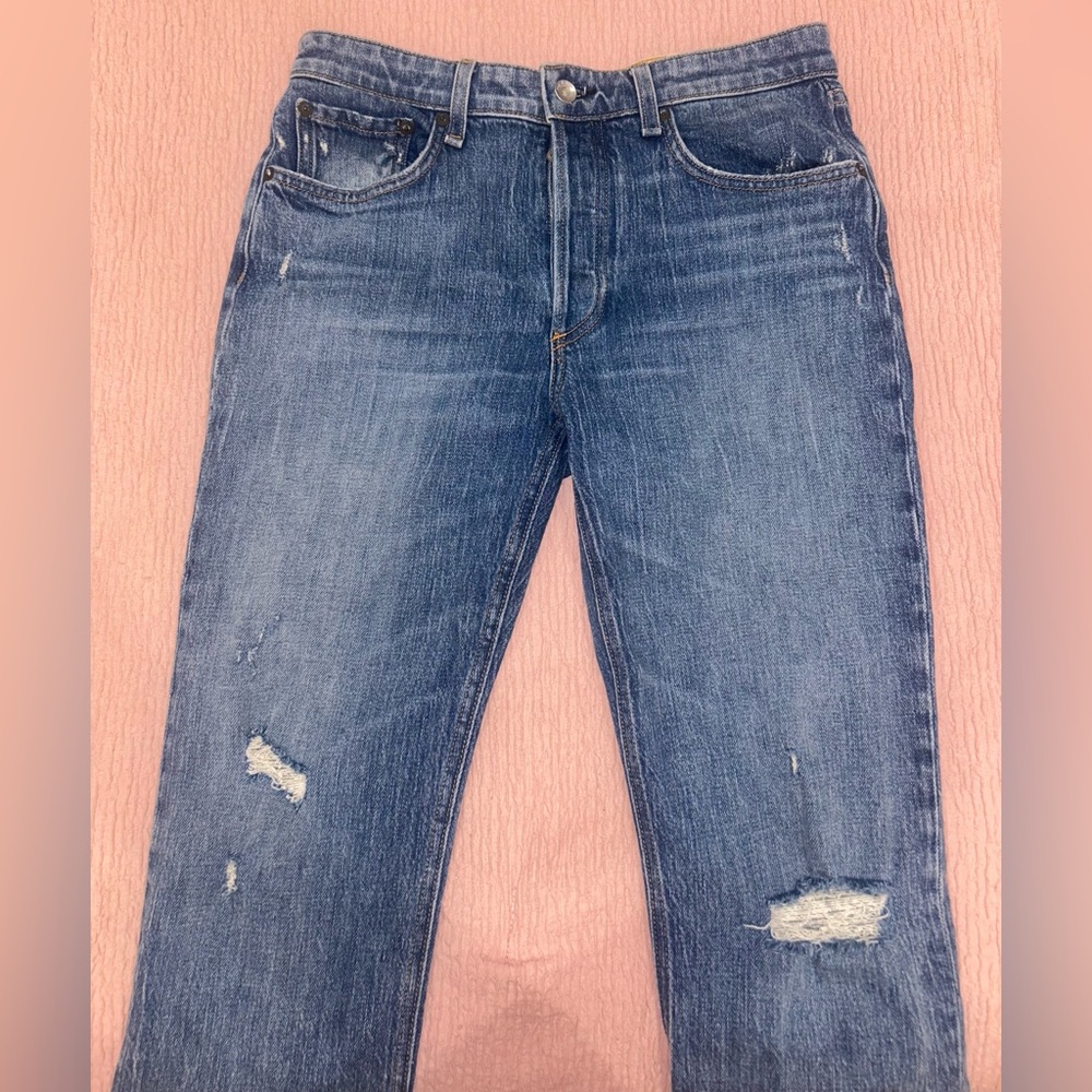Rag & Bone Rosa Mid Rise Straight Leg Boyfriend Jeans